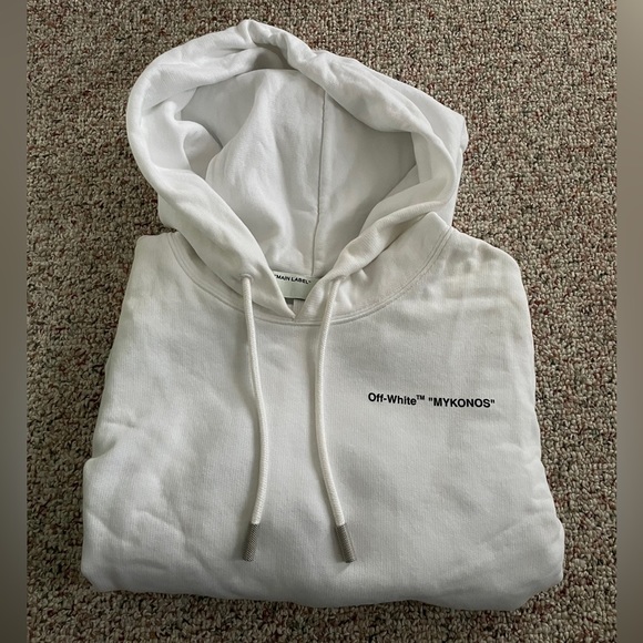 NWT Off-White Exclusive Mykonos White Hoodie - Picture 2 of 6